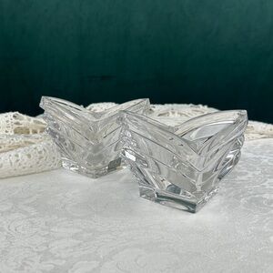 Vintage Mikasa Elegant Heart Lips Crystal Candle Holders